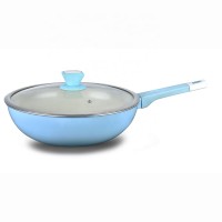 Korea aluminum wok pan with glass lid