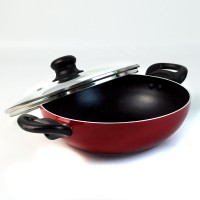 red aluminum wok pan cooking wok